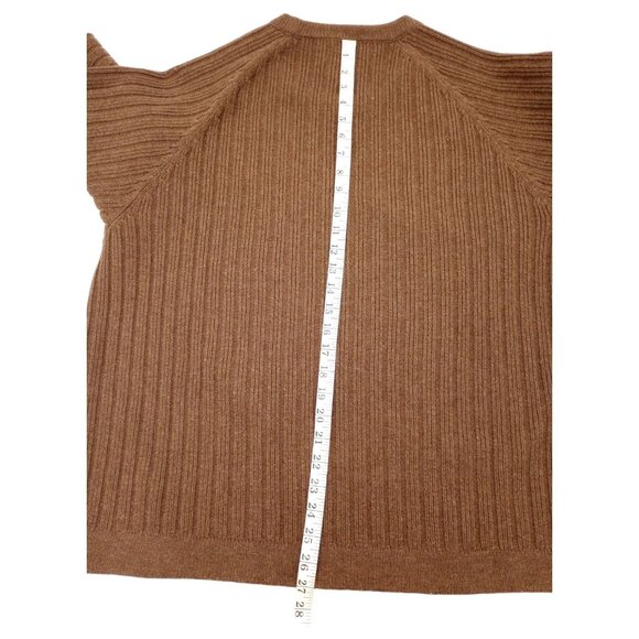 Duluth Trading Sweater Mens Pullover XL Brown Lambs Wool Cable Knit Crewneck - Picture 9 of 12